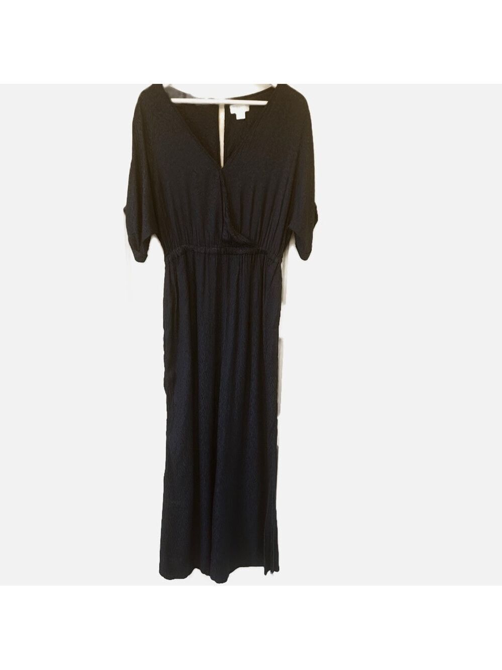 Anthropologie Maeve Women Jumpsuit XS Blue Jacquard Low Neckline Party Wedding